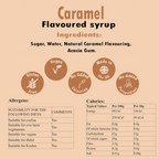 Caramel-flavoured syrup ingredients, allergen information