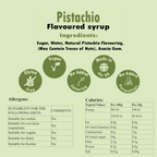 Pistachio flavoured syrup ingredients and nutritional information