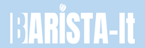 White 'BARISTA-It' logo on a light blue background